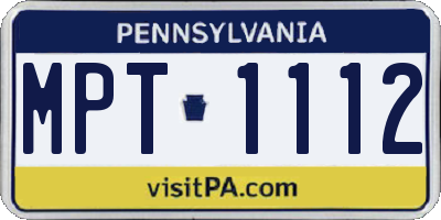 PA license plate MPT1112
