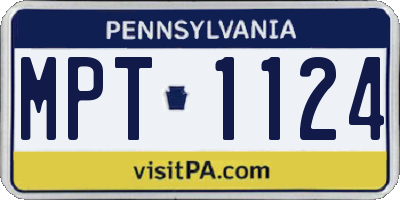 PA license plate MPT1124