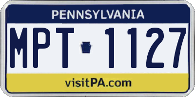 PA license plate MPT1127