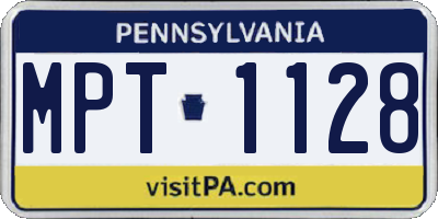 PA license plate MPT1128