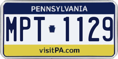 PA license plate MPT1129
