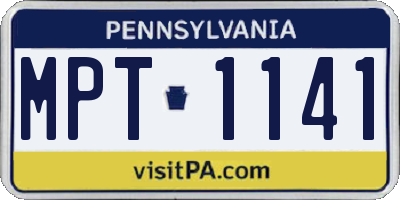 PA license plate MPT1141