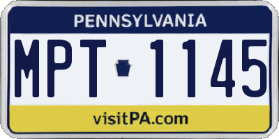 PA license plate MPT1145