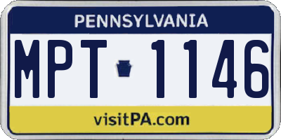 PA license plate MPT1146
