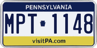 PA license plate MPT1148