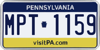 PA license plate MPT1159