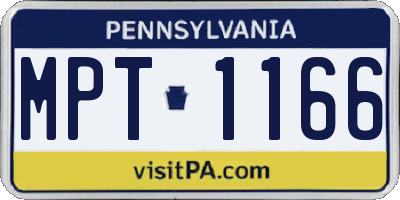 PA license plate MPT1166