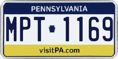 PA license plate MPT1169