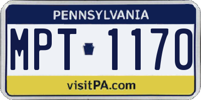 PA license plate MPT1170
