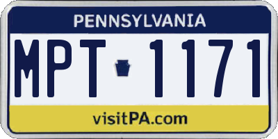 PA license plate MPT1171