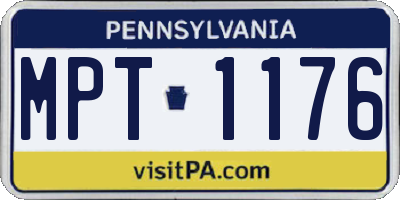PA license plate MPT1176