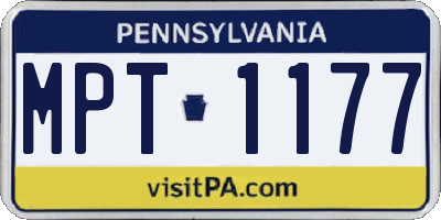 PA license plate MPT1177