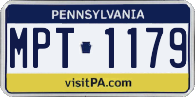 PA license plate MPT1179