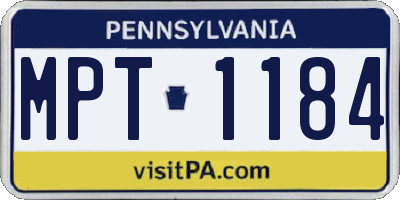 PA license plate MPT1184
