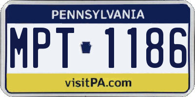 PA license plate MPT1186