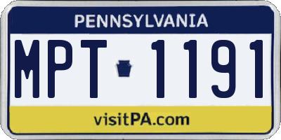 PA license plate MPT1191