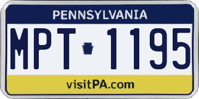 PA license plate MPT1195