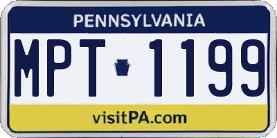 PA license plate MPT1199
