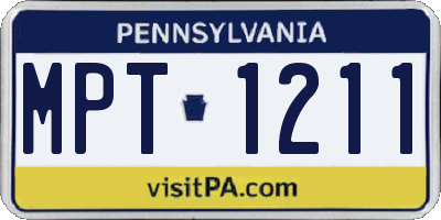 PA license plate MPT1211