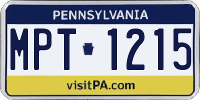 PA license plate MPT1215