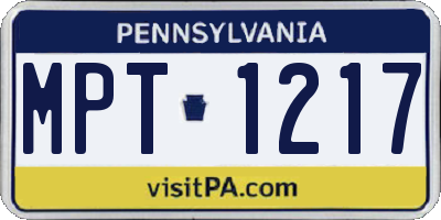 PA license plate MPT1217