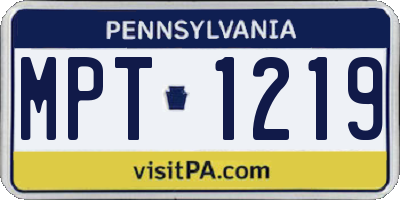 PA license plate MPT1219