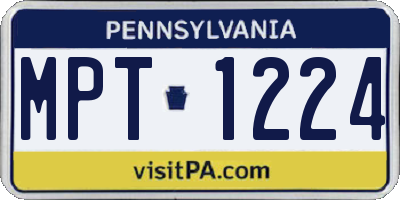 PA license plate MPT1224