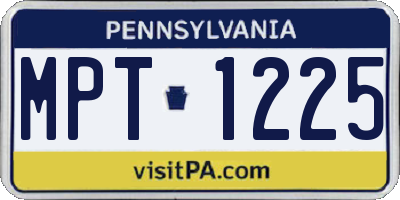 PA license plate MPT1225