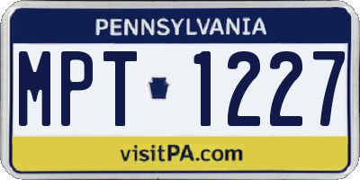 PA license plate MPT1227