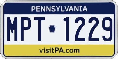 PA license plate MPT1229