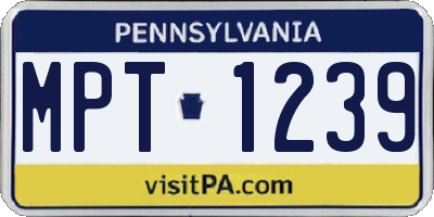PA license plate MPT1239