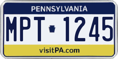 PA license plate MPT1245