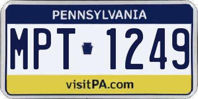 PA license plate MPT1249