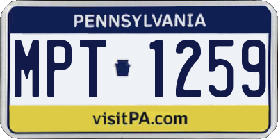 PA license plate MPT1259