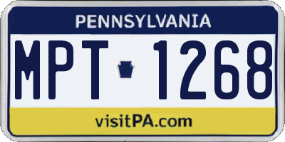 PA license plate MPT1268