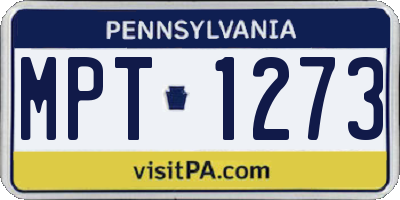 PA license plate MPT1273