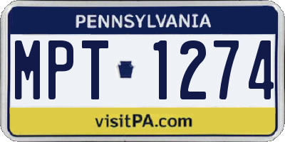 PA license plate MPT1274