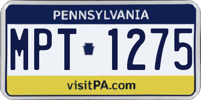 PA license plate MPT1275