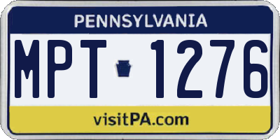 PA license plate MPT1276