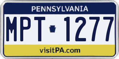 PA license plate MPT1277
