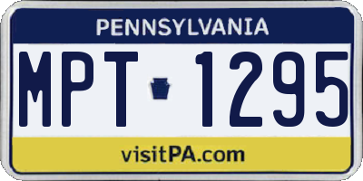 PA license plate MPT1295