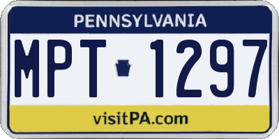 PA license plate MPT1297