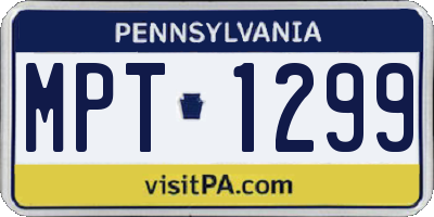 PA license plate MPT1299