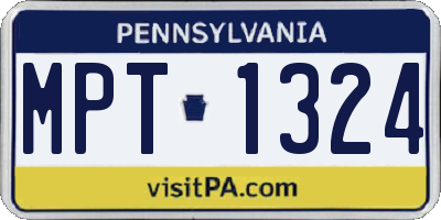 PA license plate MPT1324