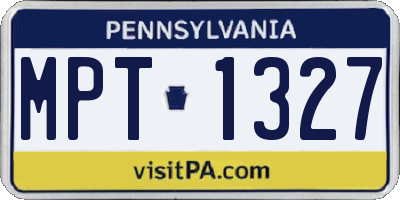 PA license plate MPT1327