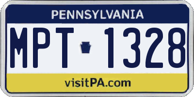 PA license plate MPT1328