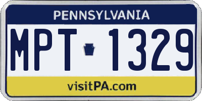 PA license plate MPT1329