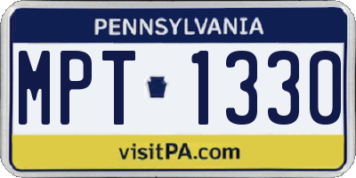 PA license plate MPT1330