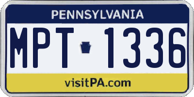 PA license plate MPT1336