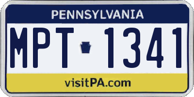 PA license plate MPT1341